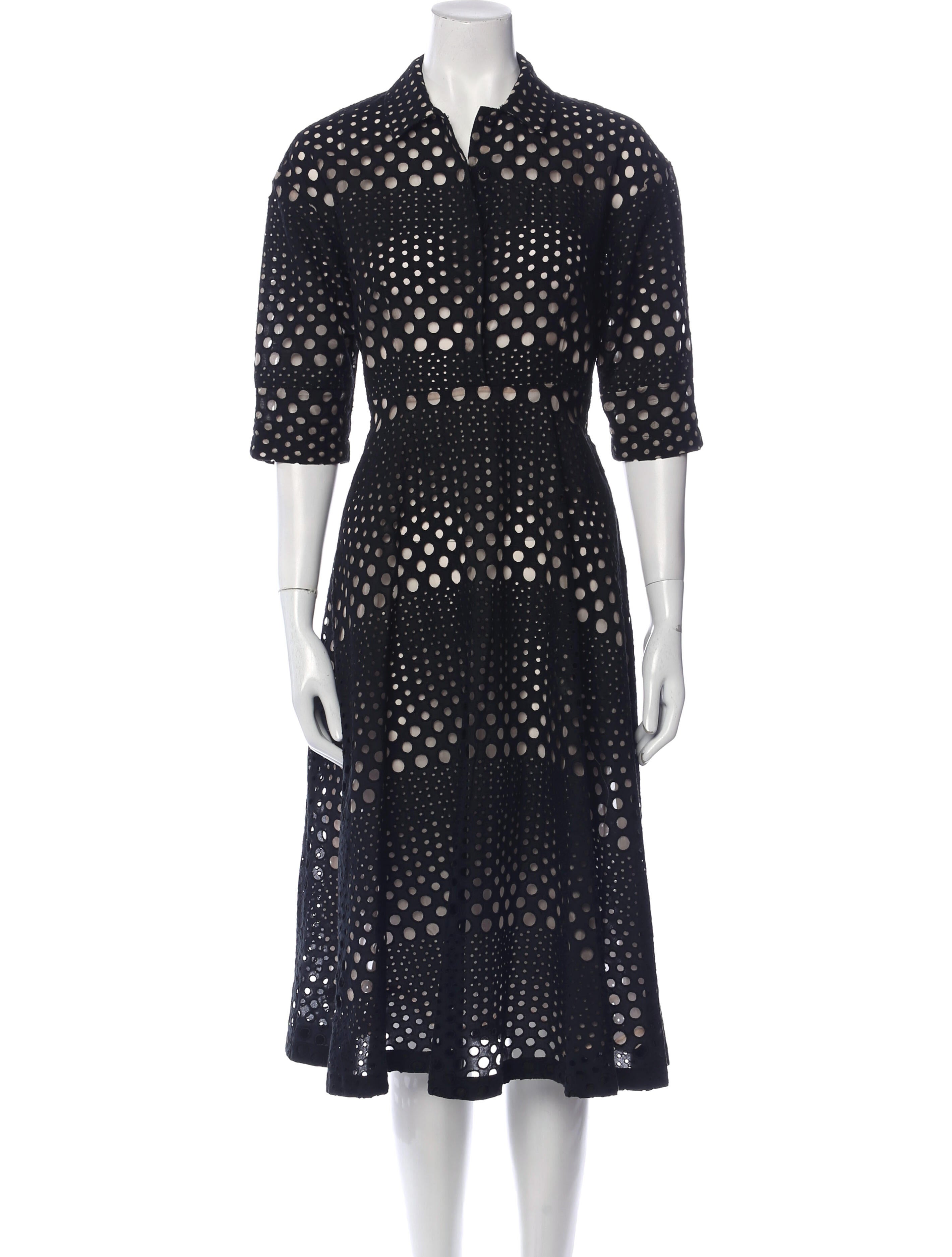 Dice Kayek Polka Dot Print Midi Length Dress
