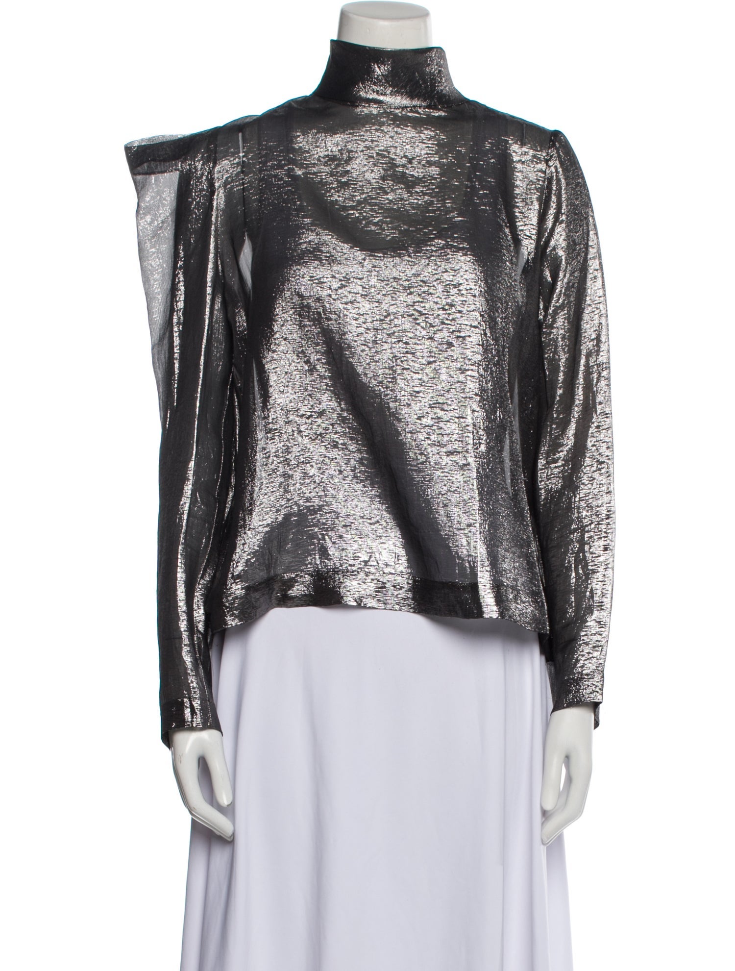 Dice Kayek Silk Mock Neck Blouse