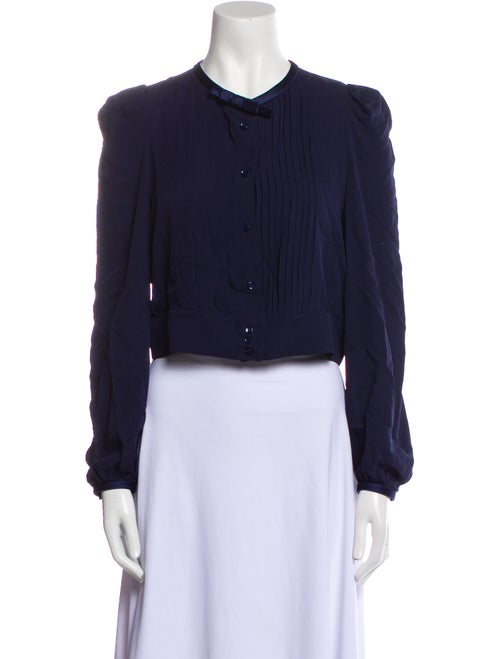 Dice Kayek Silk Mock Neck Crop Top