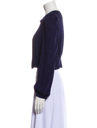 Dice Kayek Silk Mock Neck Crop Top