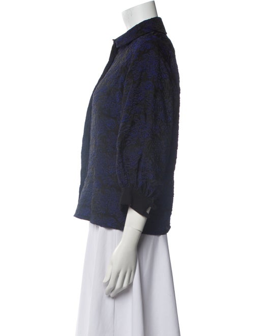 Dice Kayek Printed Three-Quarter Sleeve Button-Up Top