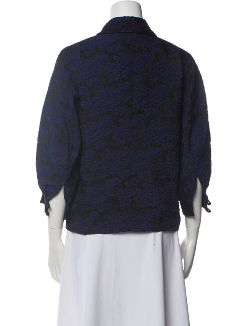 Dice Kayek Printed Three-Quarter Sleeve Button-Up Top