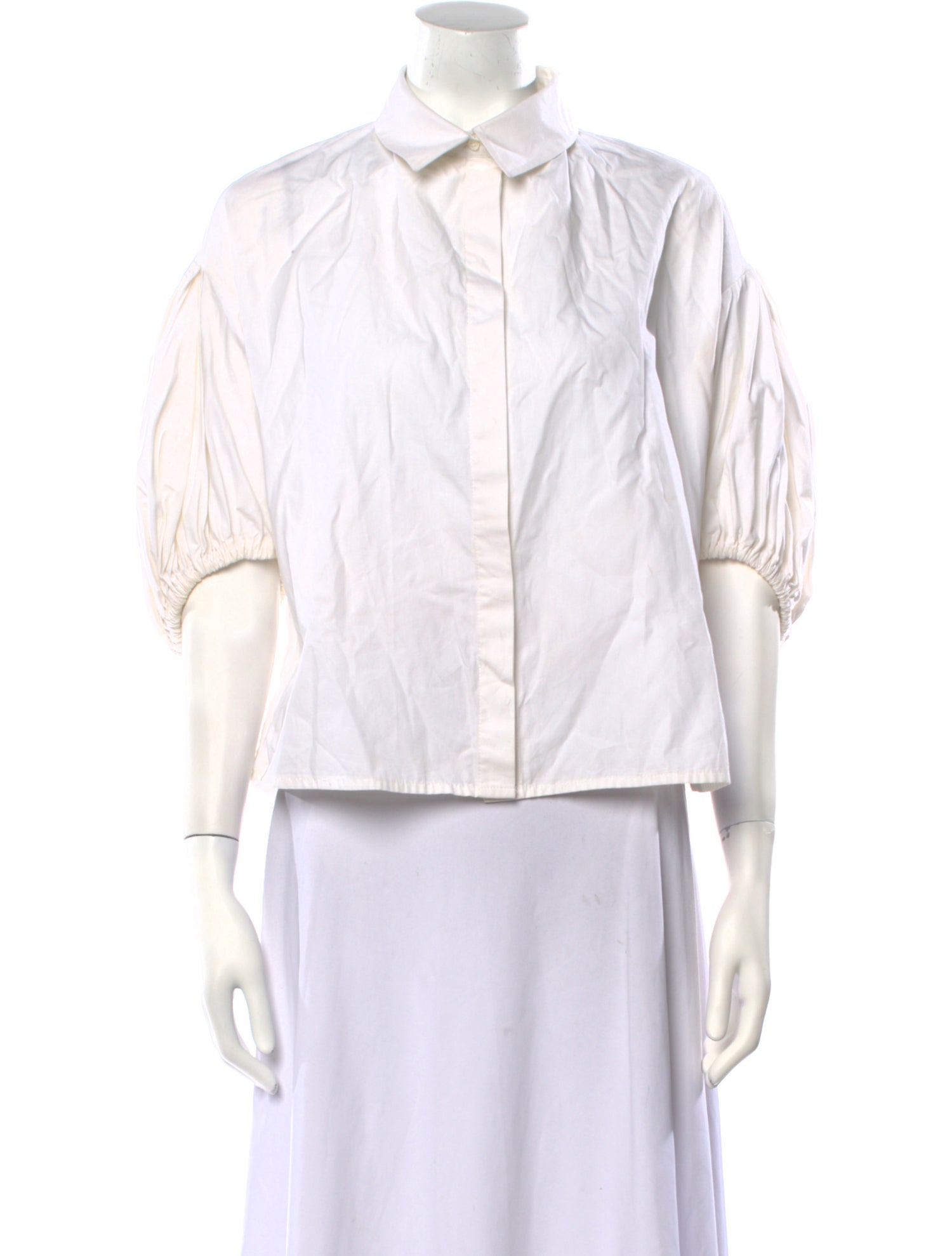 Dice Kayek Three-Quarter Sleeve Button-Up Top