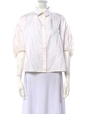 Dice Kayek Three-Quarter Sleeve Button-Up Top