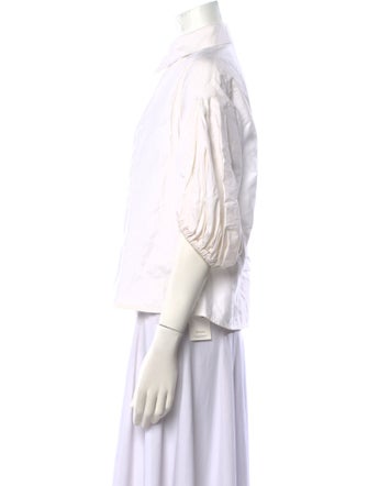 Dice Kayek Three-Quarter Sleeve Button-Up Top