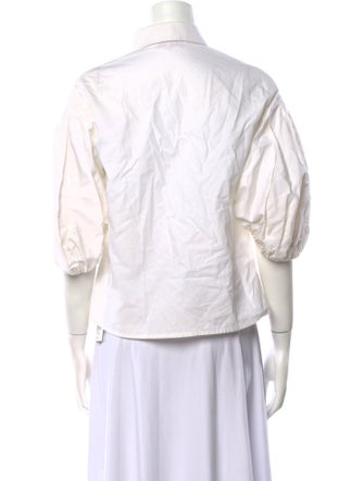 Dice Kayek Three-Quarter Sleeve Button-Up Top