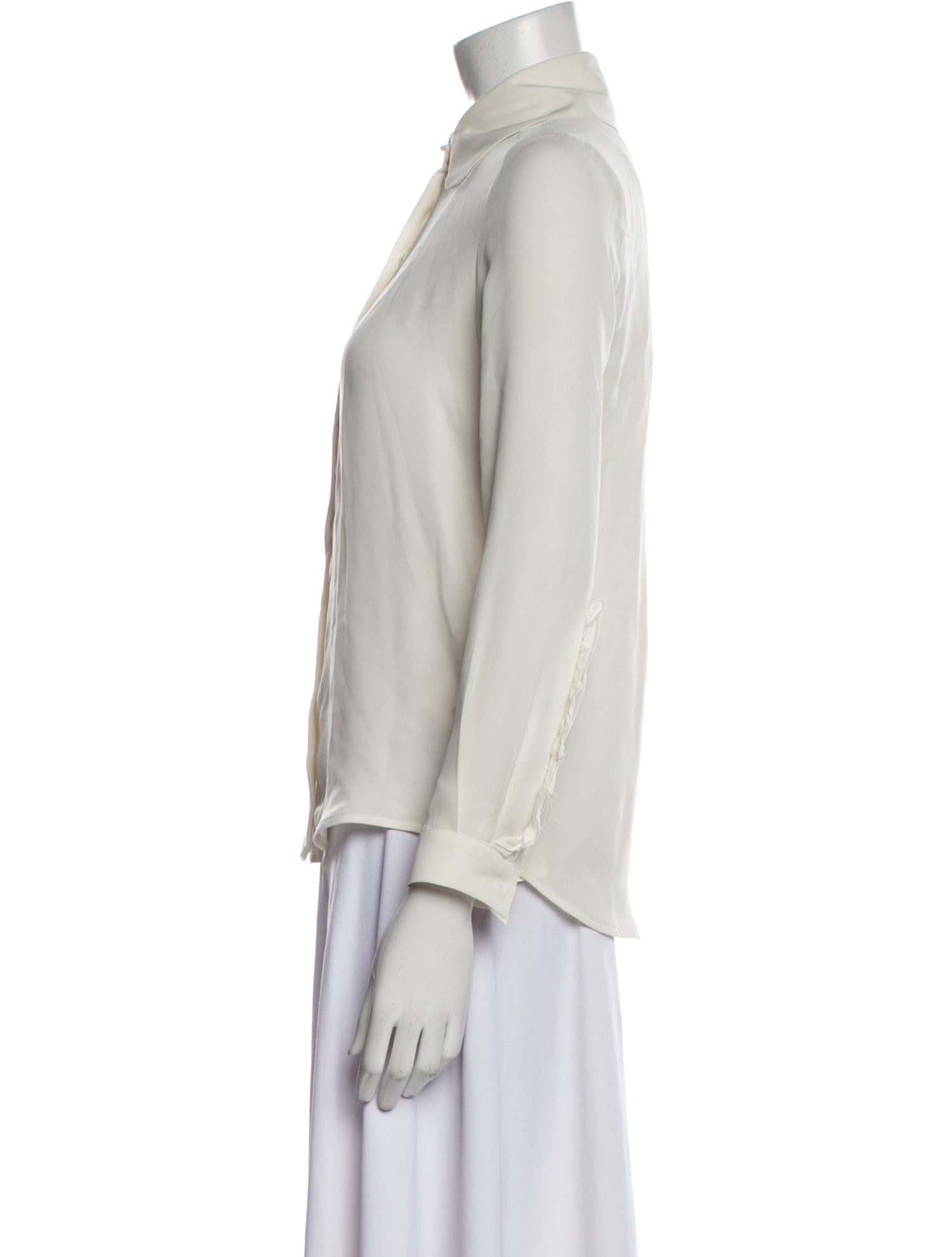 Dice Kayek Silk Long Sleeve Button-Up Top