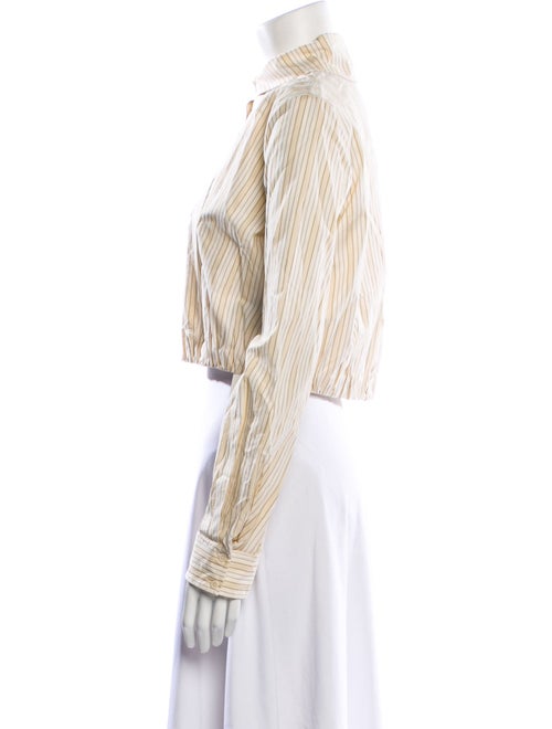 Dice Kayek Striped Mock Neck Crop Top