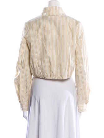 Dice Kayek Striped Mock Neck Crop Top