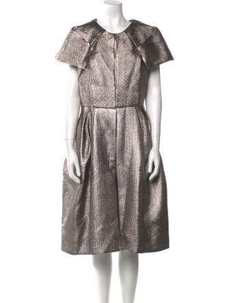 Dice Kayek Crew Neck Midi Length Dress