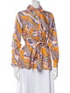 Dice Kayek Silk Printed Button-Up Top