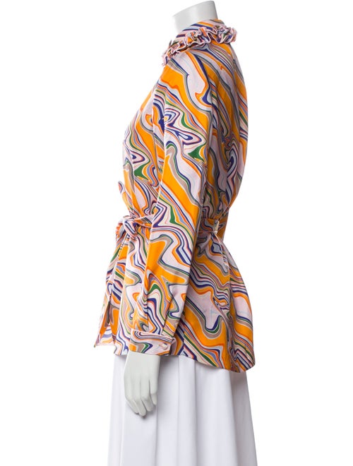 Dice Kayek Silk Printed Button-Up Top