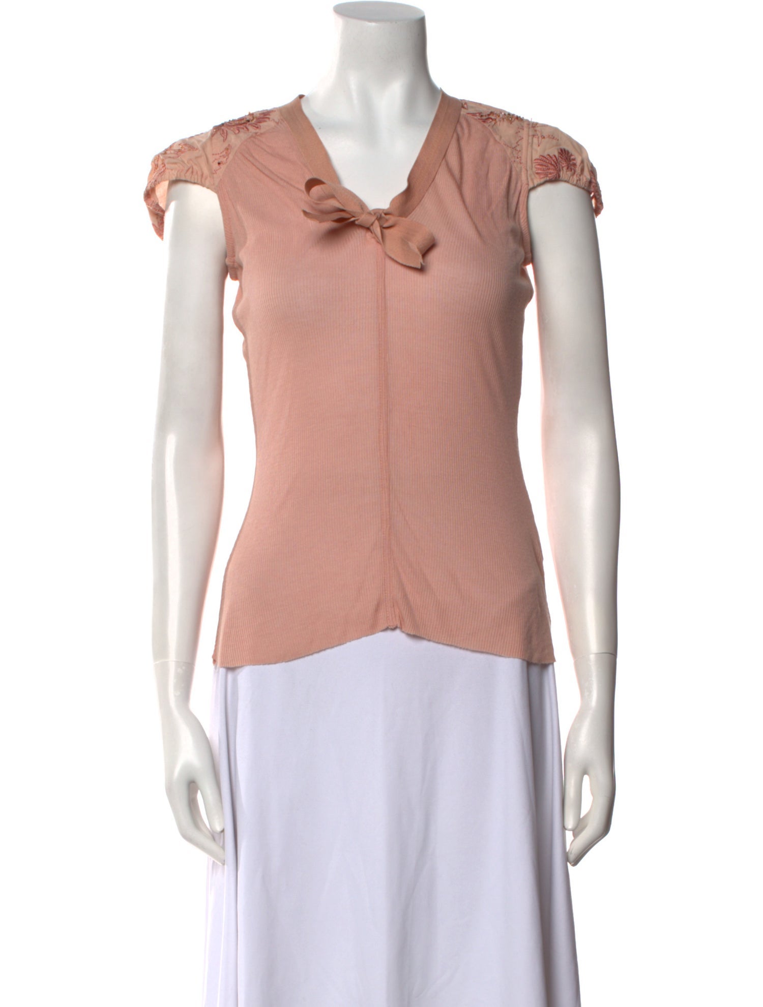 Dice Kayek V-Neck Short Sleeve Blouse