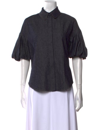 Dice Kayek Short Sleeve Button-Up Top