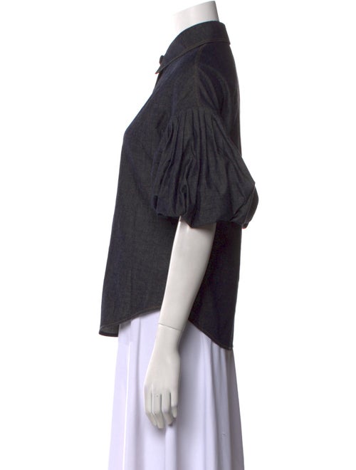 Dice Kayek Short Sleeve Button-Up Top