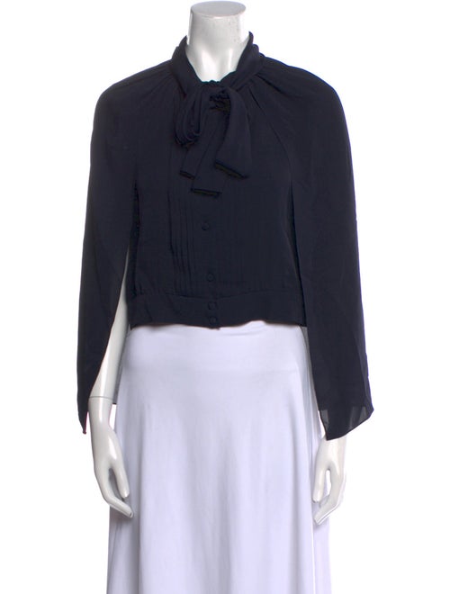 Dice Kayek Silk Tie Neck Crop Top