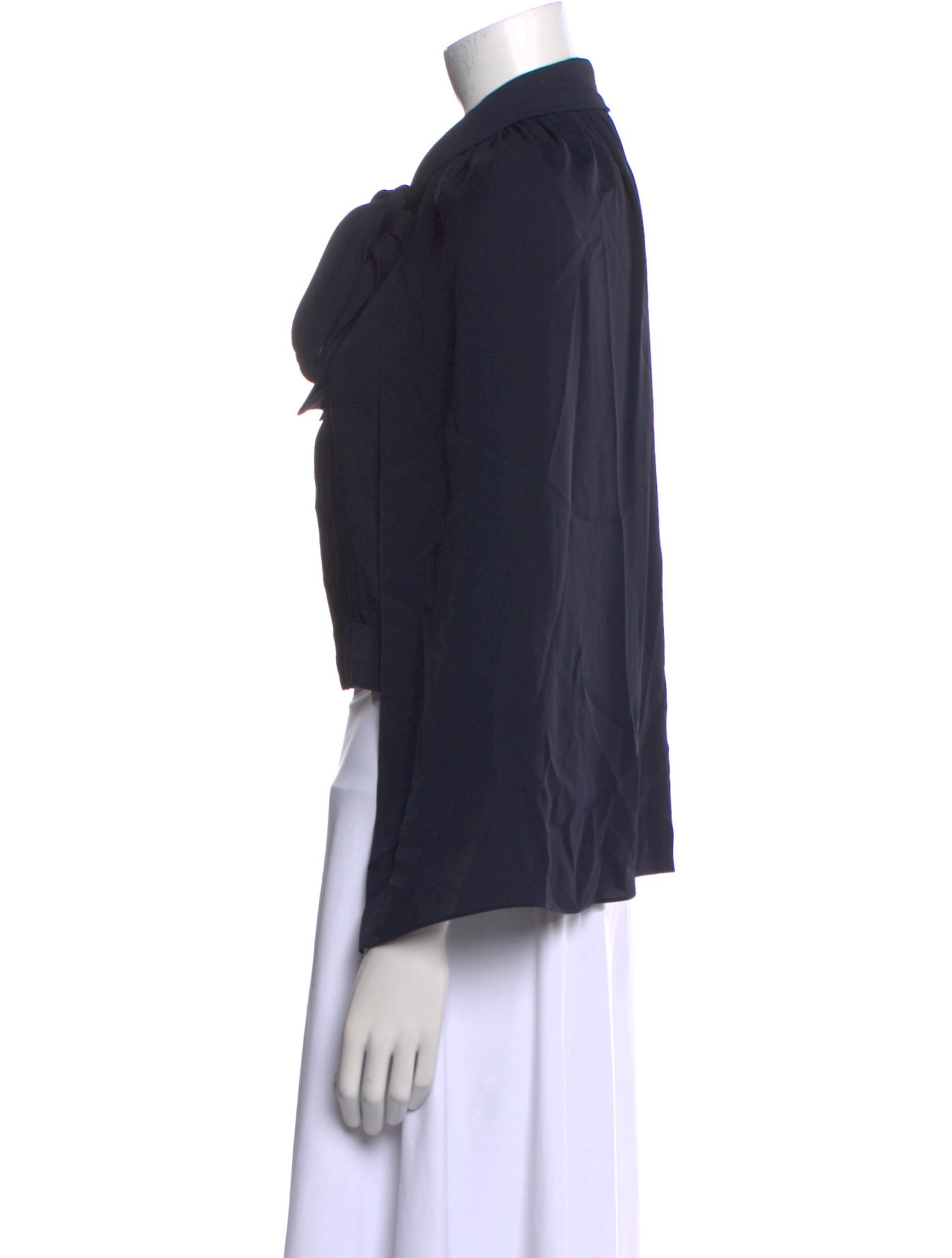 Dice Kayek Silk Tie Neck Crop Top