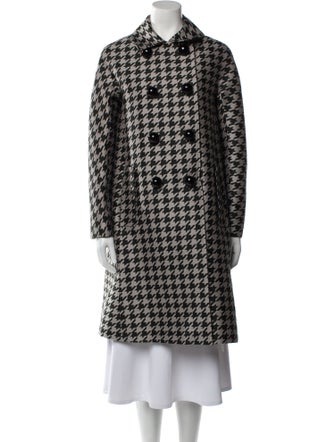 Dice Kayek Wool Houndstooth Print Trench Coat