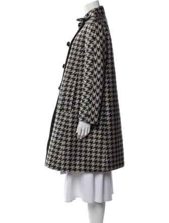 Dice Kayek Wool Houndstooth Print Trench Coat
