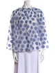 Dice Kayek Polka Dot Print Mock Neck Blouse