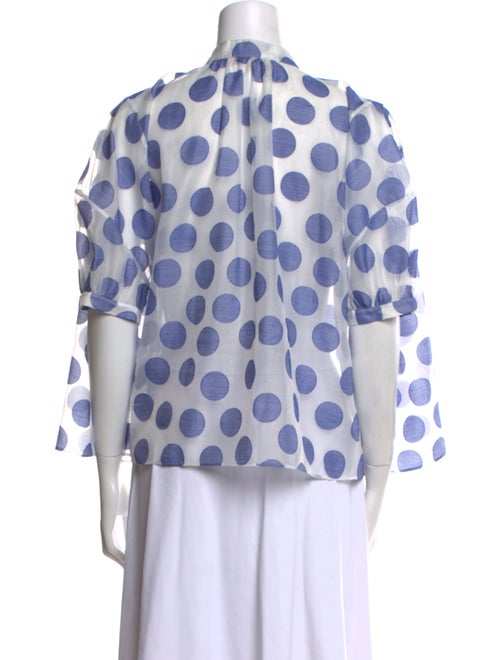 Dice Kayek Polka Dot Print Mock Neck Blouse