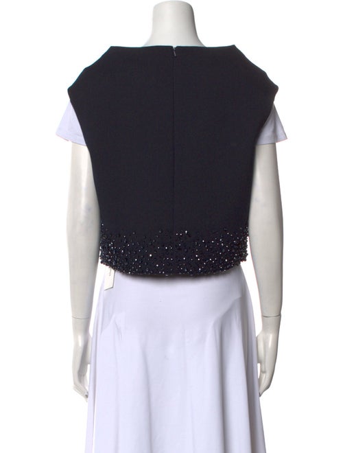 Dice Kayek Bateau Neckline Short Sleeve Crop Top