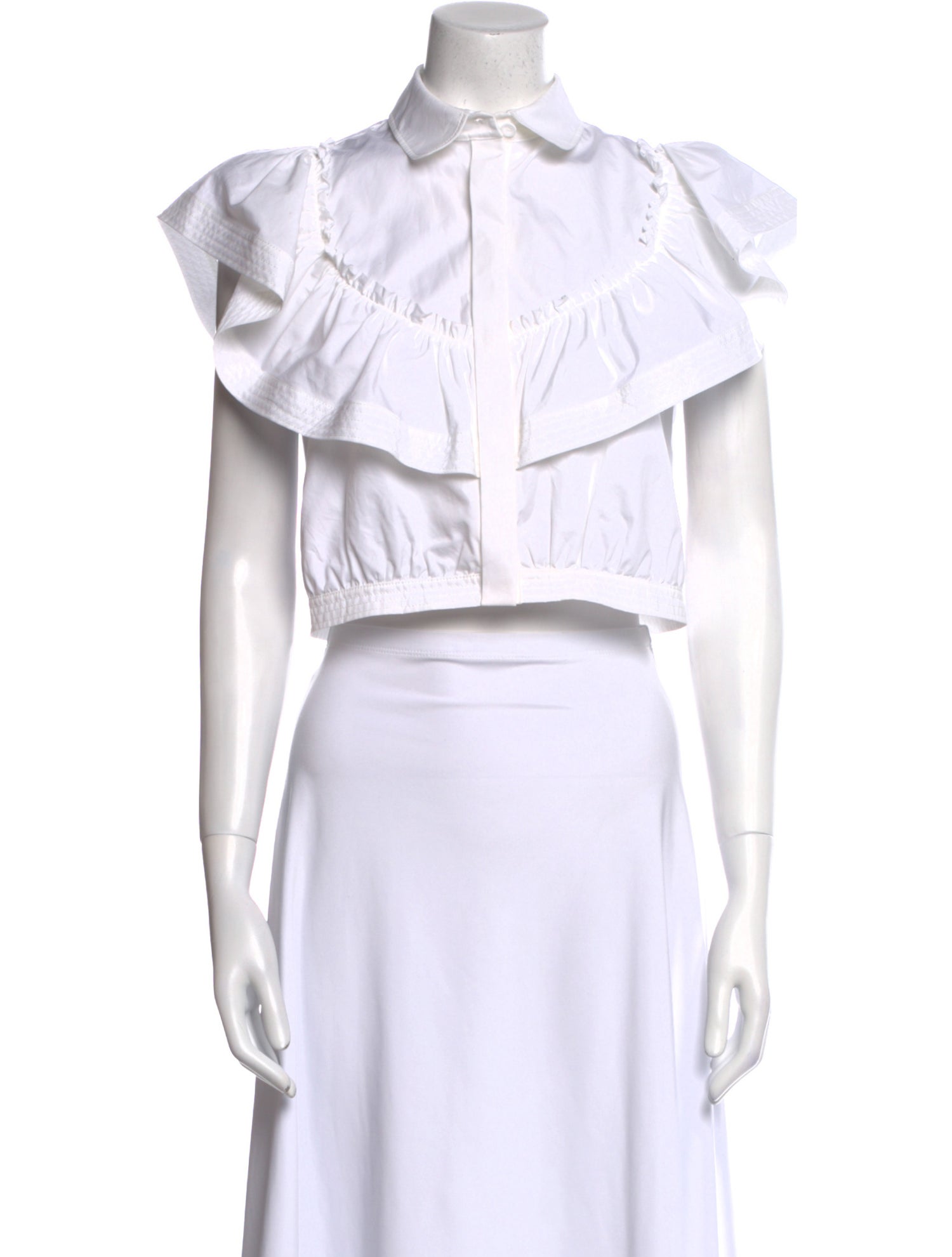 Dice Kayek Short Sleeve Crop Top