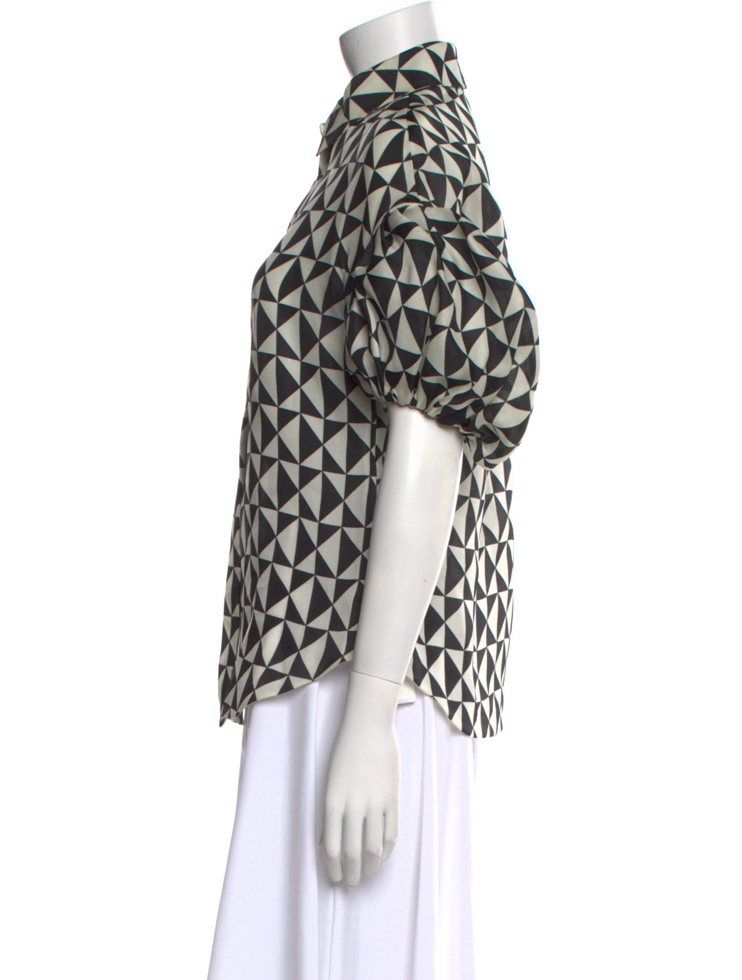 Dice Kayek Silk Printed Button-Up Top