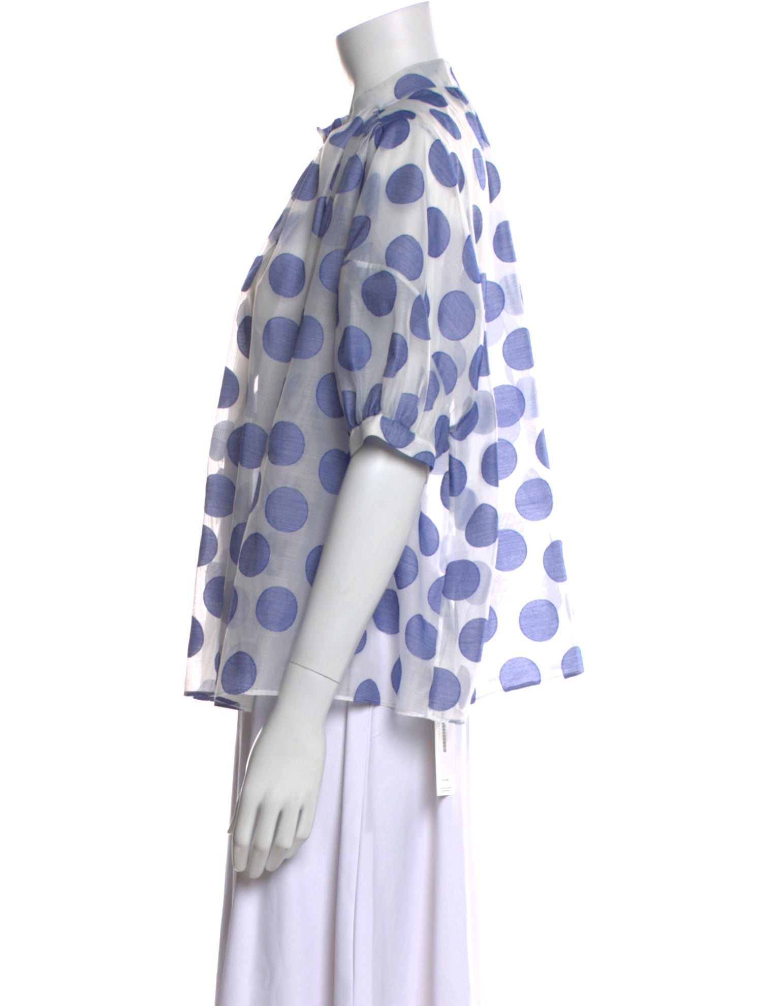 Dice Kayek Polka Dot Print Mock Neck Blouse