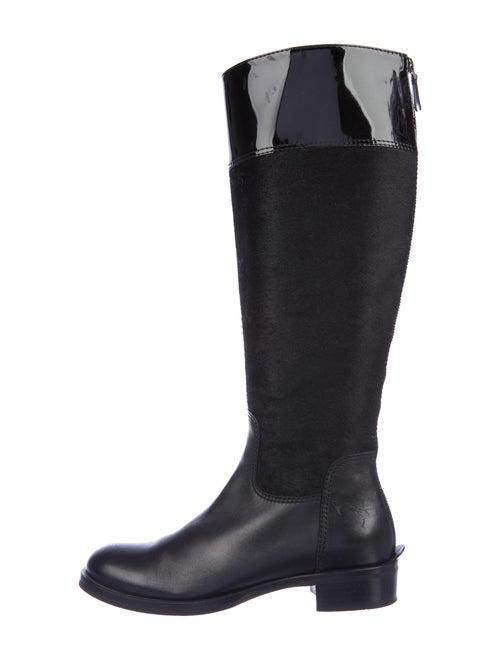 Diego Dolcini Patent Leather Riding Boots Black