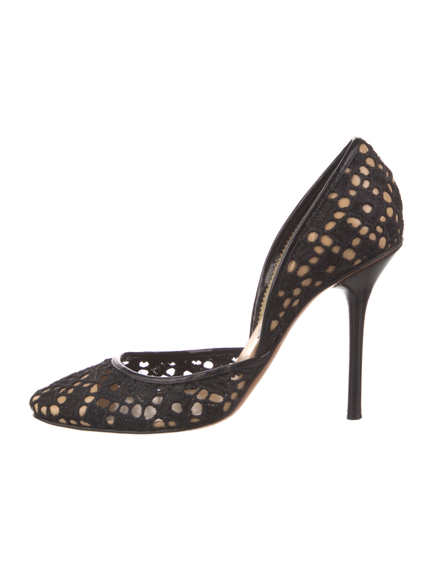 Diego Dolcini Printed Lasercut Accents D'Orsay Pumps