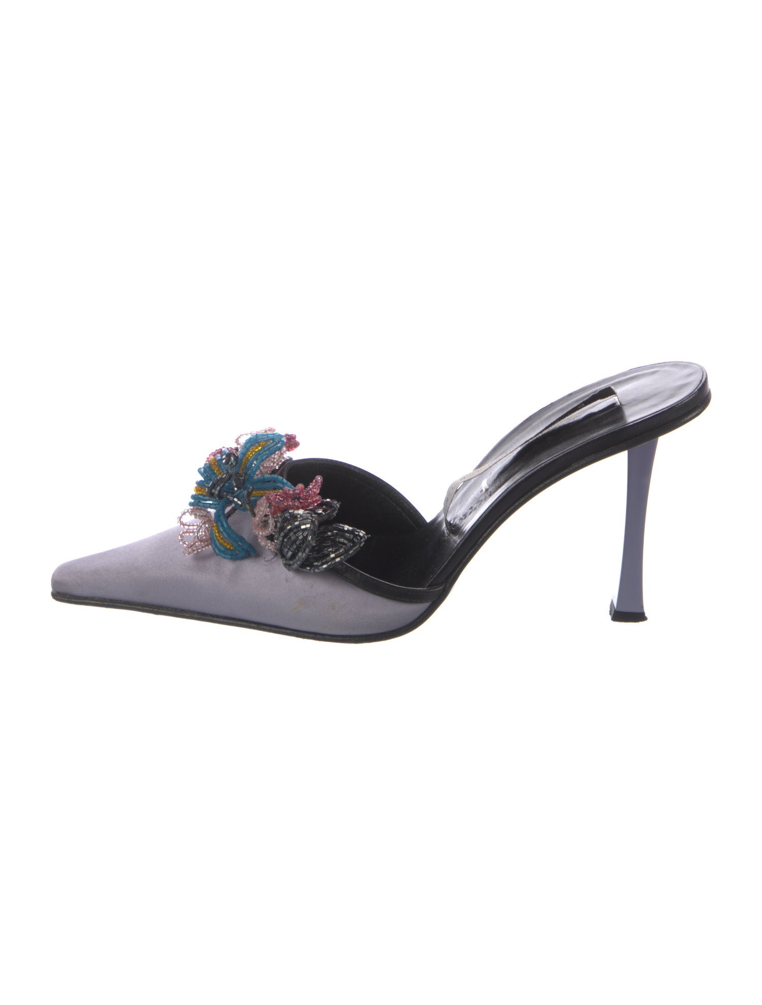 Diego Dolcini Satin Colorblock Pattern Mules