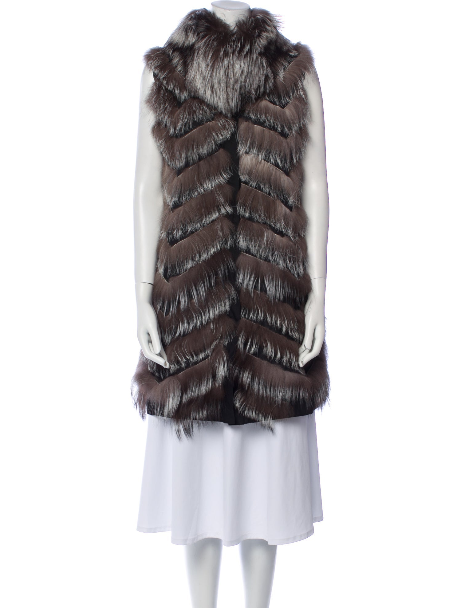 DiOMi Silk Striped Fur Jacket