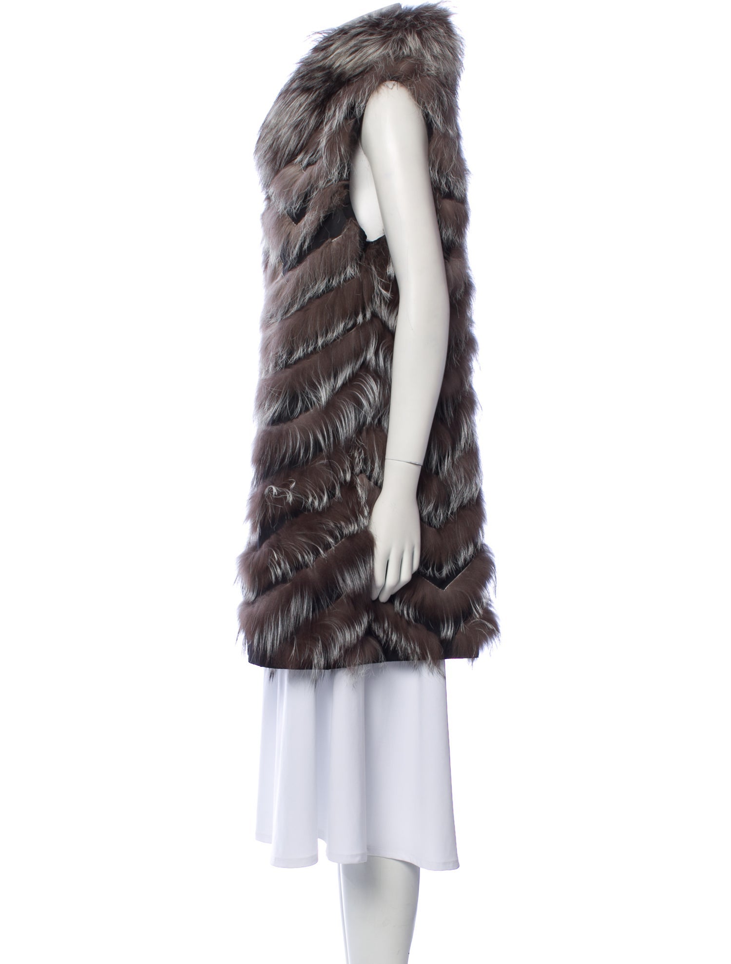 DiOMi Silk Striped Fur Jacket