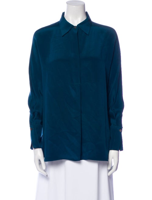 DiOMi Silk Long Sleeve Button-Up Top