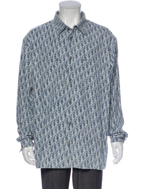 Dior MEN 2020 Oblique Jacquard Shirt w/ Tags Blue