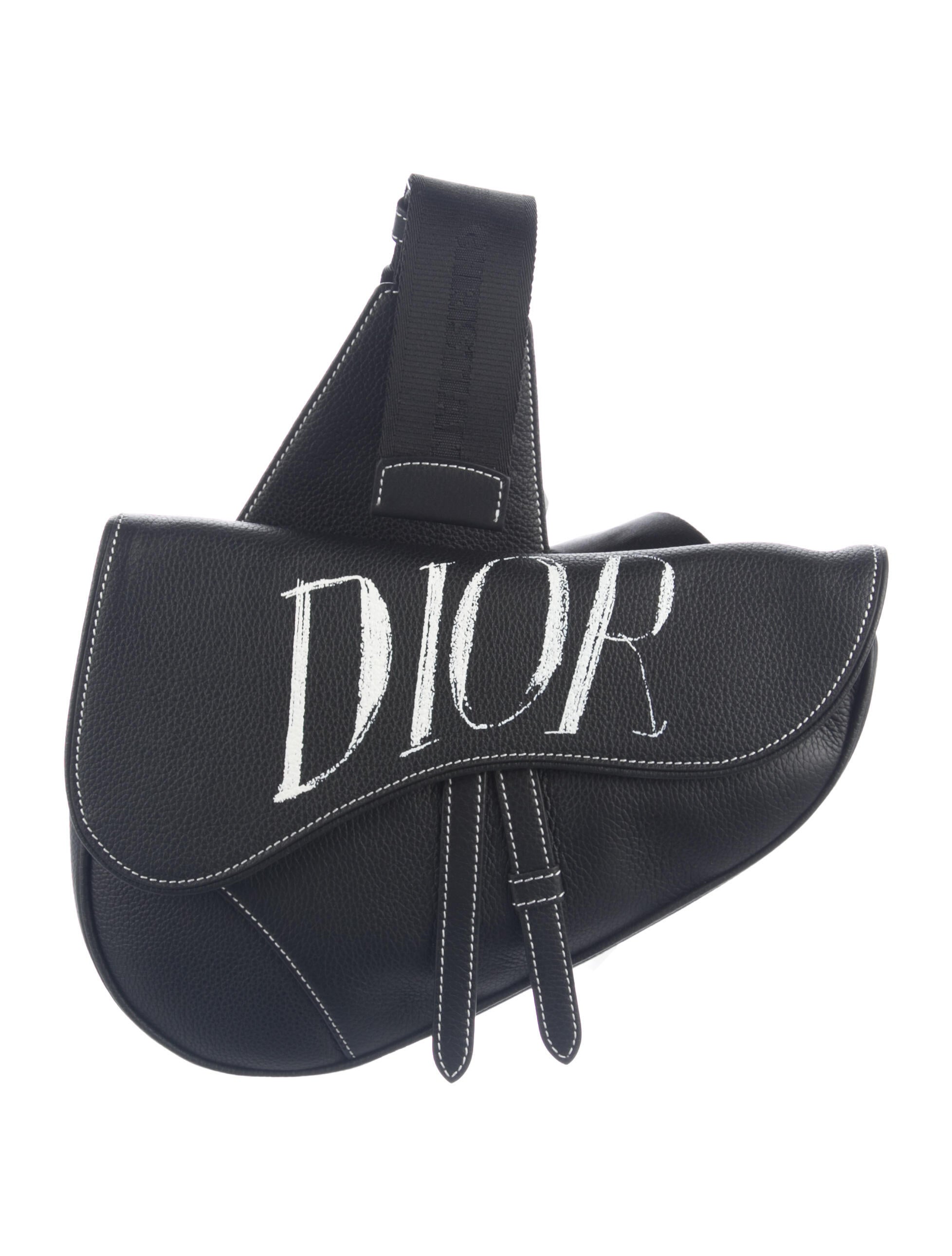 DIOR MEN 2020 x Alex Foxton Saddle Bag - Black Messenger Bags 