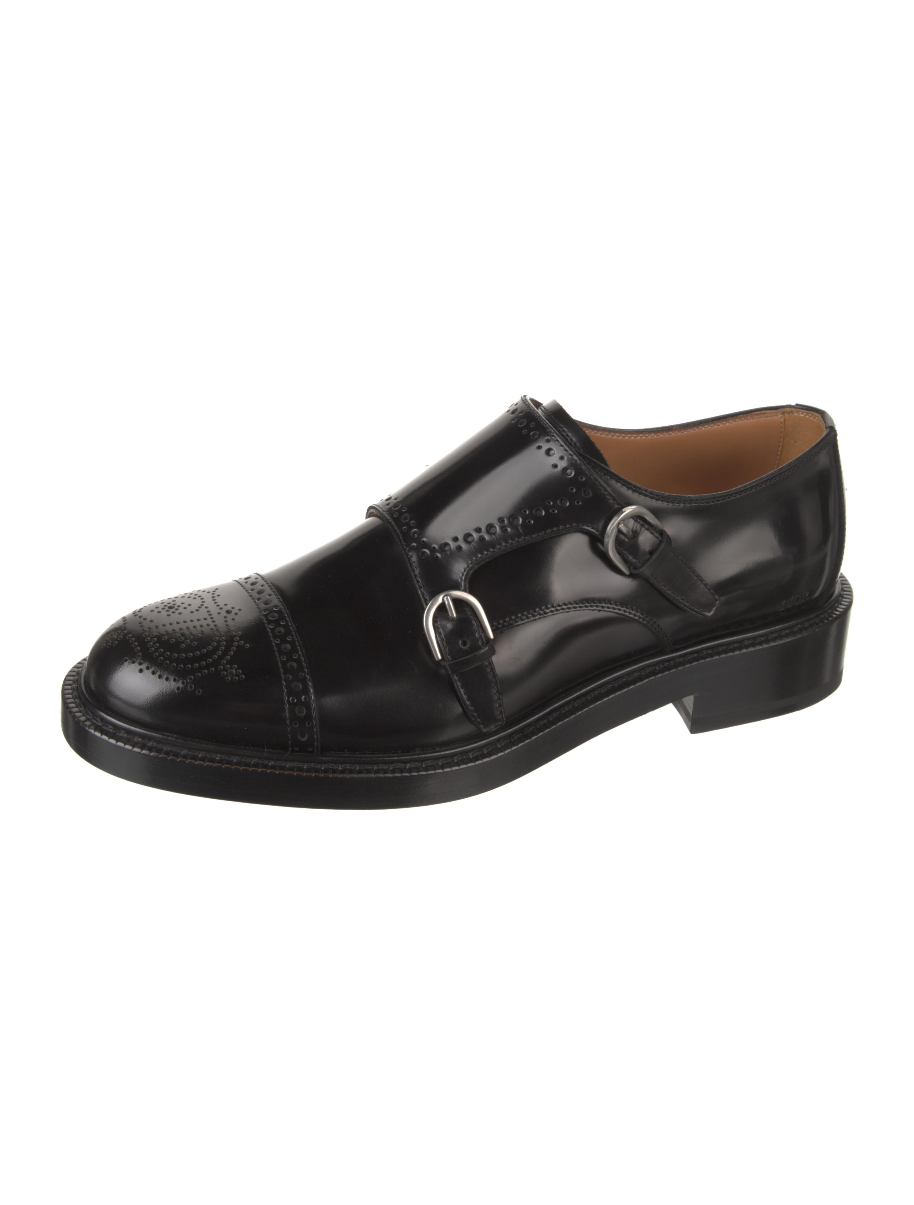 DIOR MEN Leather Monk Straps Black Monk Straps, Shoes DIORM27700 The RealReal