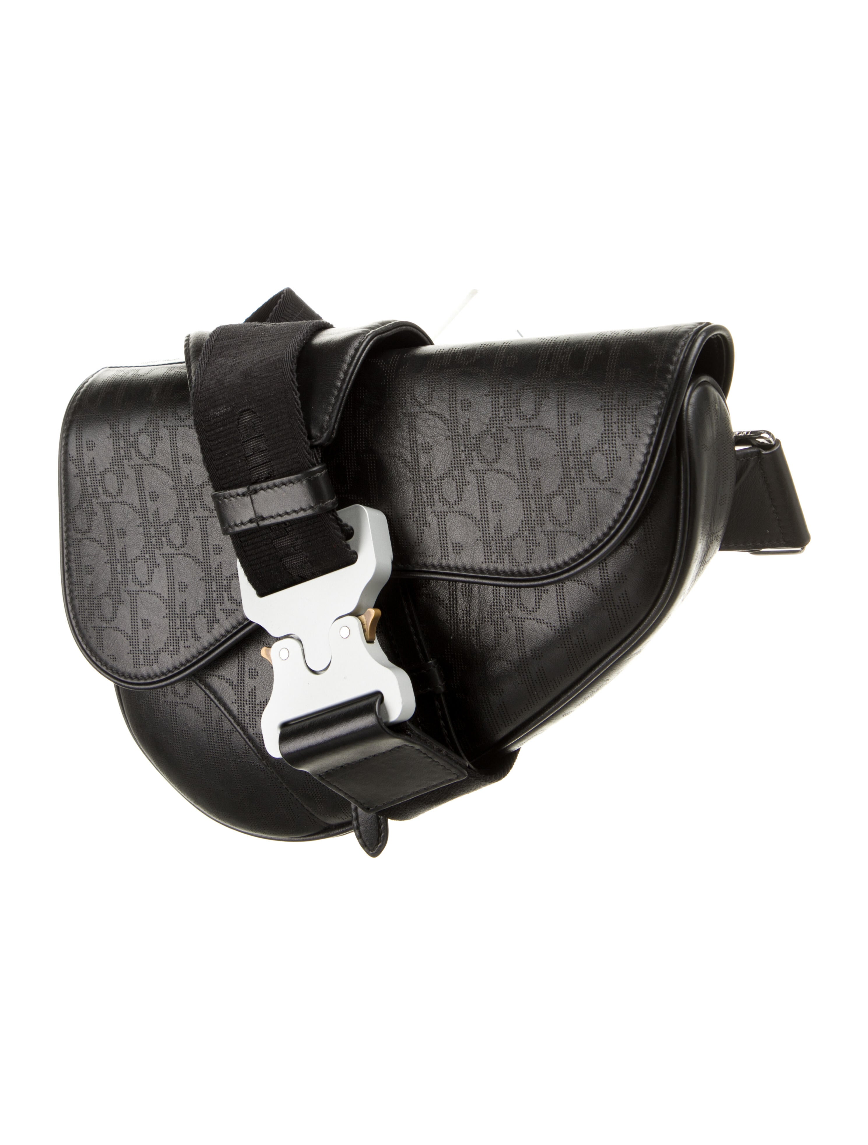 DIOR MEN 2021 Perforated Oblique Saddle Bag - Black Messenger Bags ...