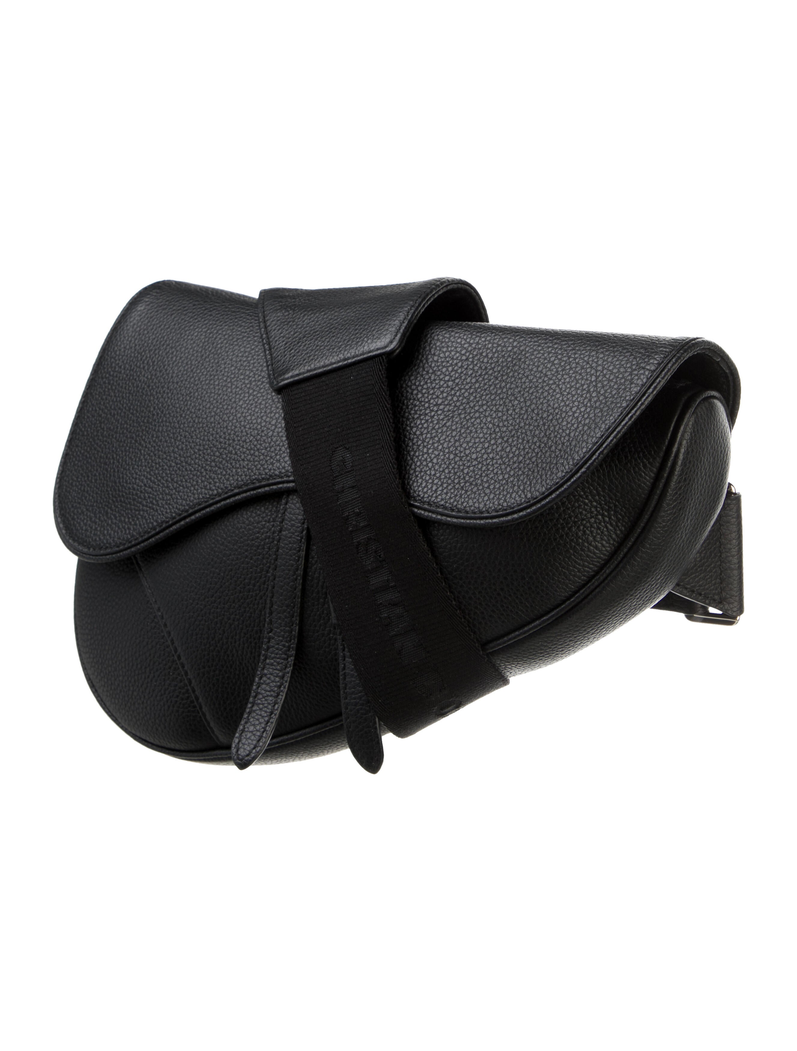 DIOR MEN Leather Saddle Crossbody Bag Black Messenger Bags, Bags