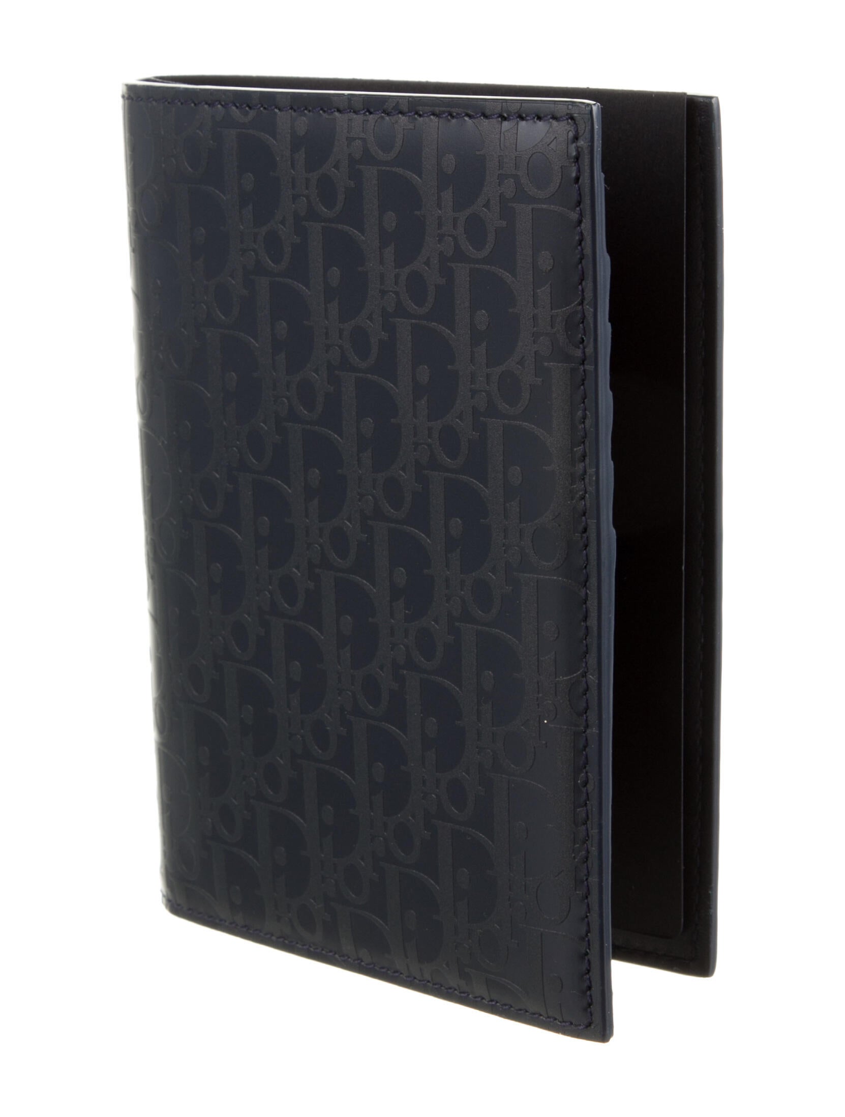 DIOR MEN Leather Printed Bifold Wallet Blue Wallets, Accessories