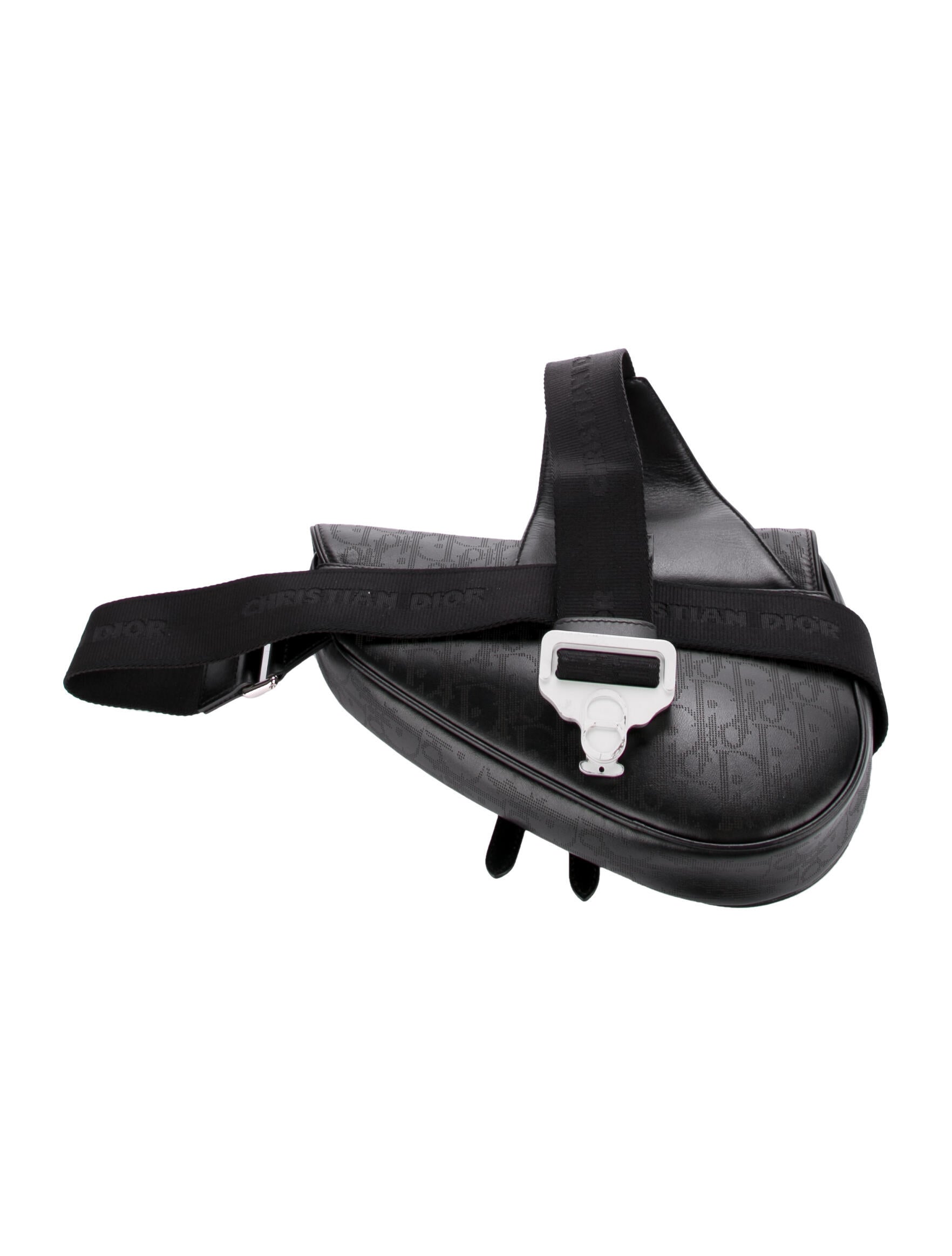 DIOR MEN 2021 Oblique Galaxy Saddle Bag Black Waist Bags, Bags