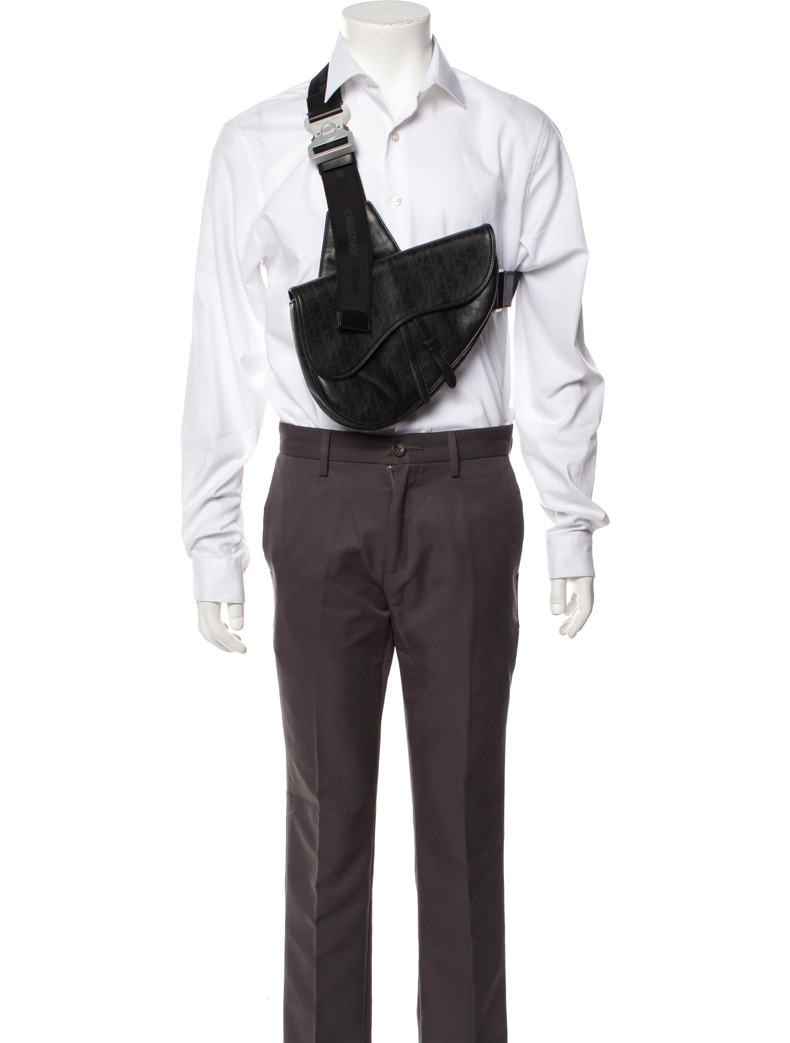 DIOR MEN Perforated Oblique Galaxy Saddlebag Black Satchels, Bags DIORM32812 The RealReal