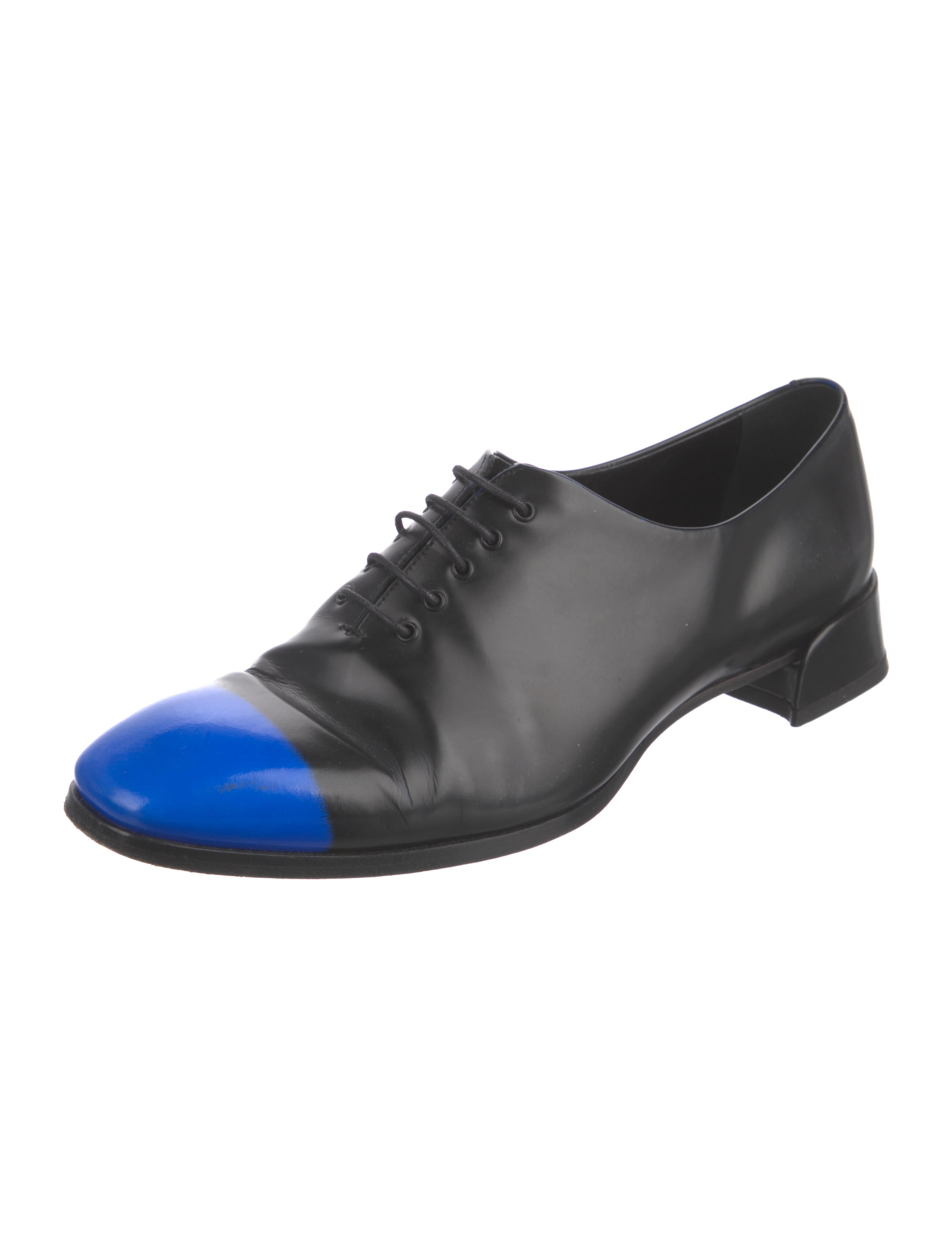 DIOR MEN Leather Colorblock Pattern Dress Loafers - Black Loafers ...
