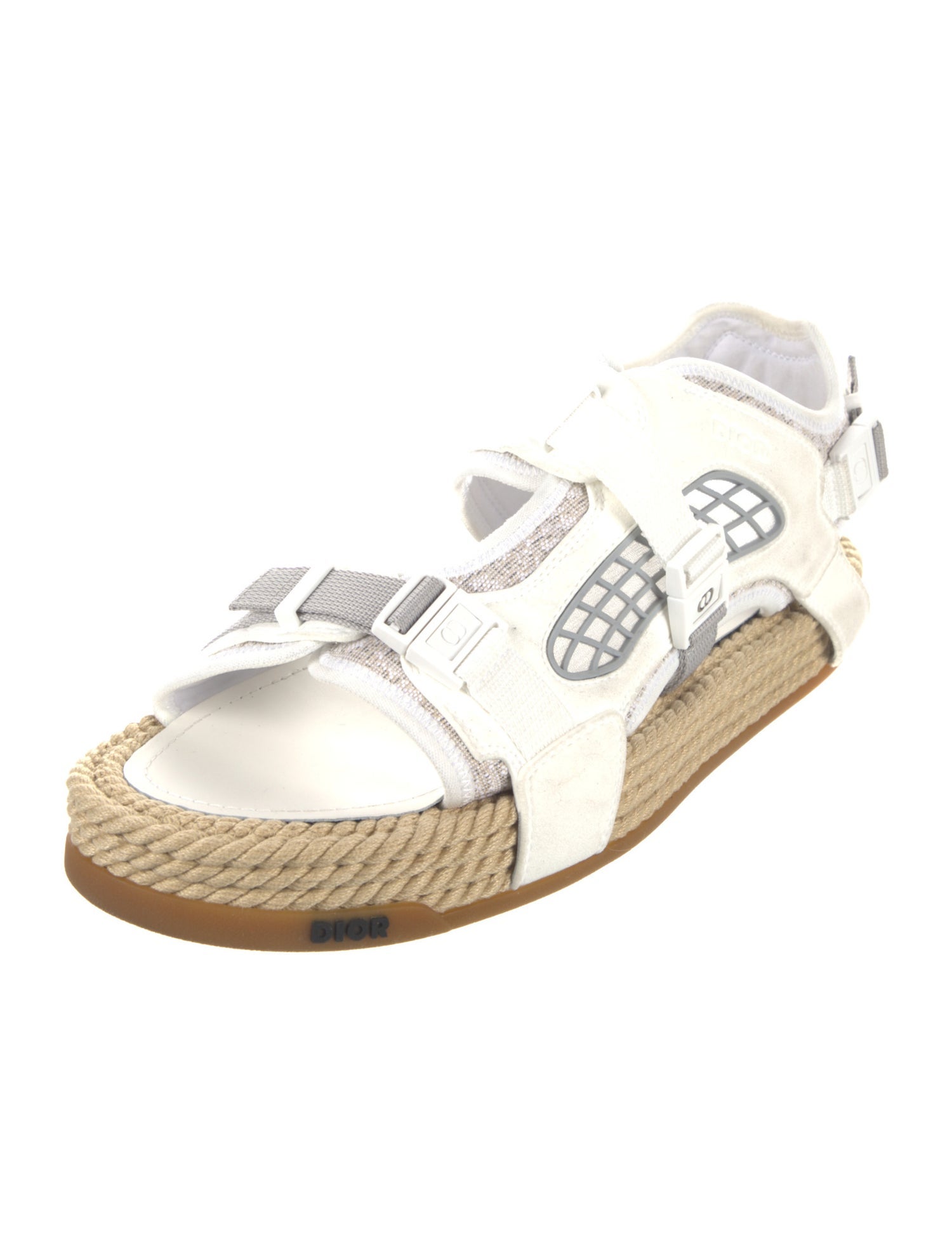 DIOR MEN Atlas Suede Sandals - White Sandals, Shoes 