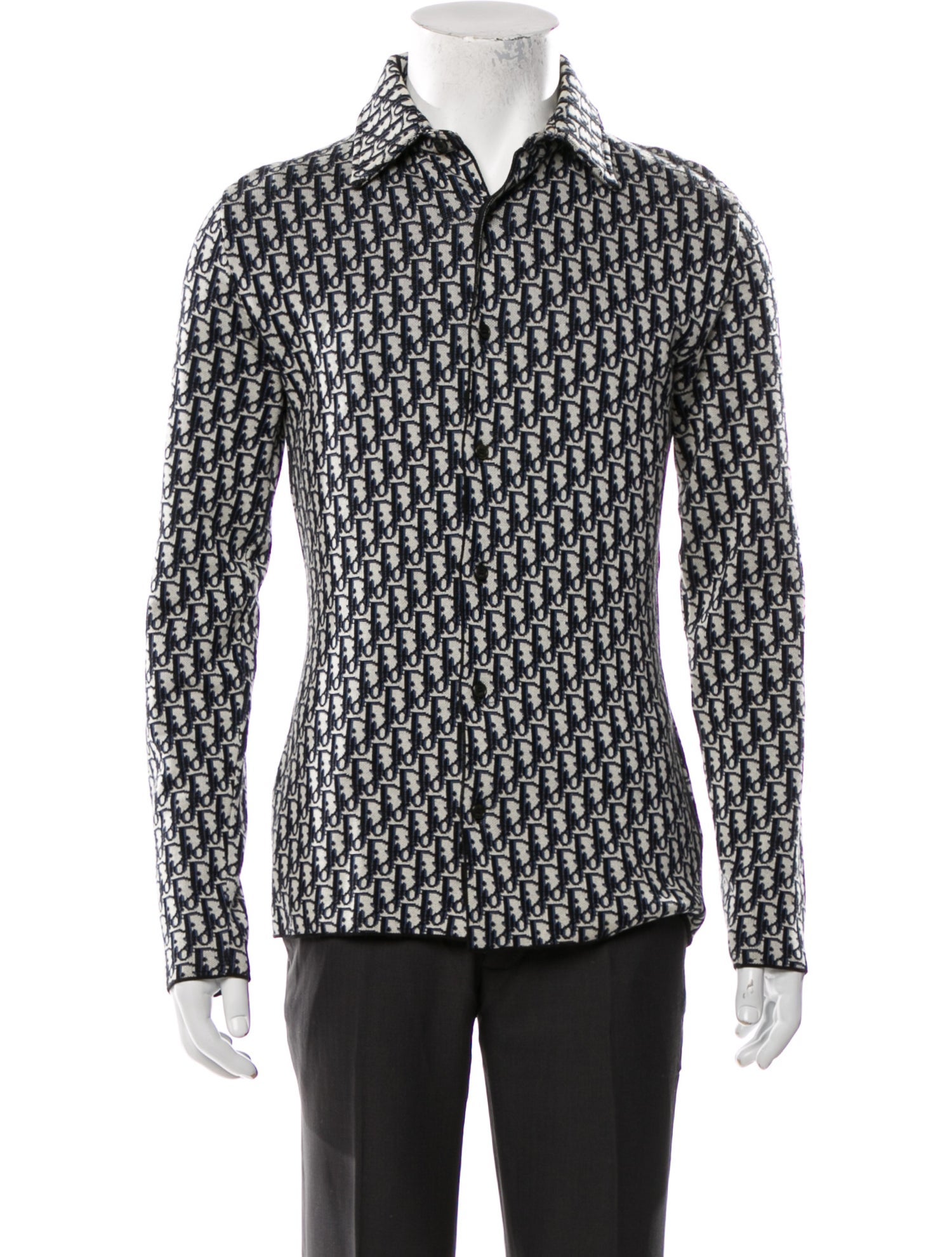 DIOR MEN 2020 Oblique Jacquard Dress Shirt - Blue Casual Shirts, Clothing -  DIORM40375 | The RealReal