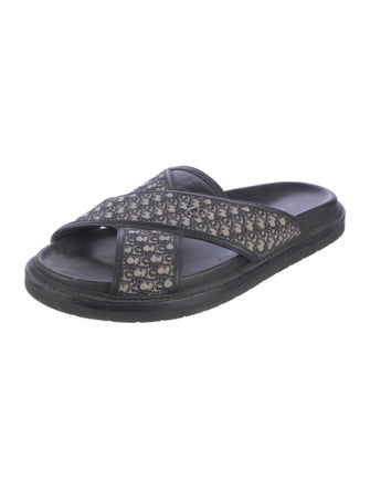 DIOR MEN Oblique Jacquard Canvas Slides