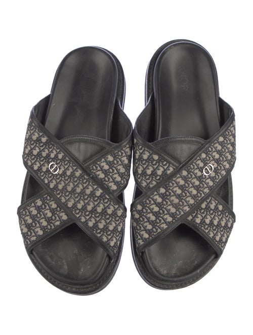 DIOR MEN Oblique Jacquard Canvas Slides