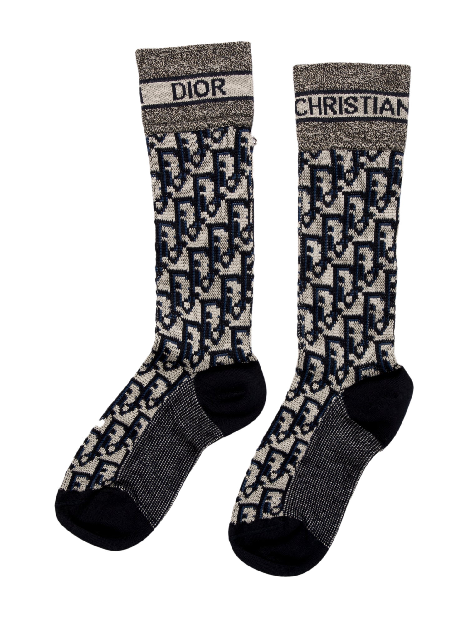 Dior ソックス DIOR MEN Chaussette Oblique Socks w/ Tags - Neutrals Socks