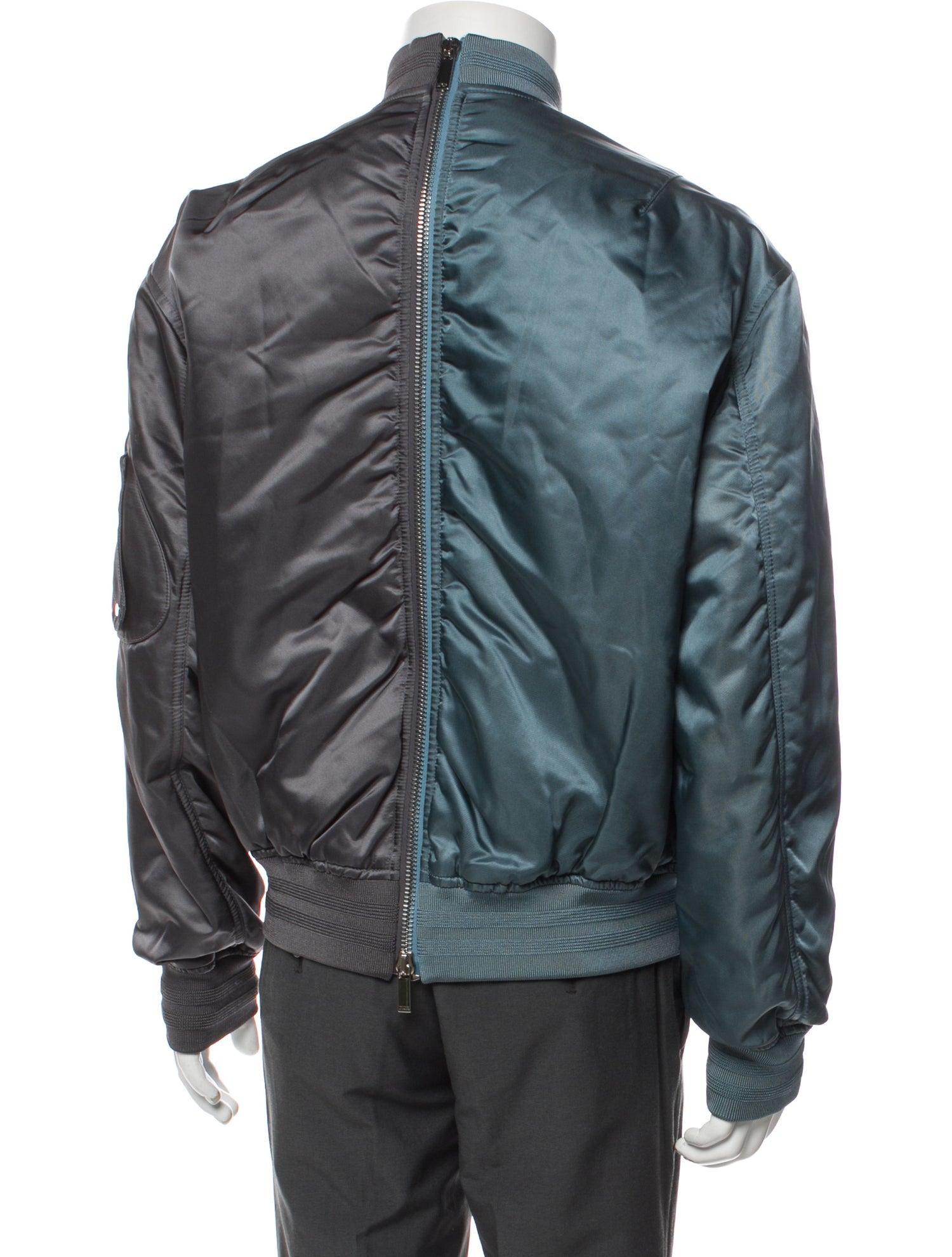 DIOR x Judy Blame 2020 Split Zip Two Tone Bomber Jacket - Grey